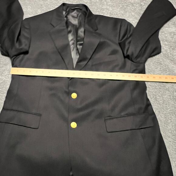 Brooks Brothers 346 Blazer Jacket Mens 44R Black Two Button Gold Button Wool - Picture 10 of 12